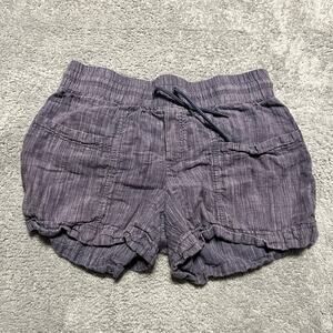 Athleta Shorts Womens 6 Cabo Linen Textured 4” Blue Beach Lounge